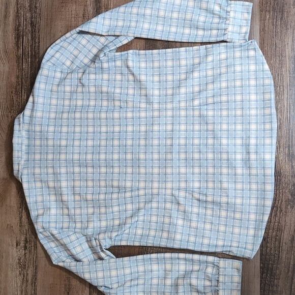 Salewa Polarlite Fleece Flannel 5 Size XXL In Baby Blue Plaid - Picture 7 of 11